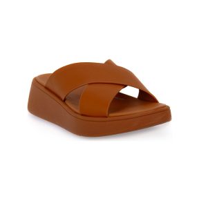 Mules FitFlop F MODE LEATHER PLATFORM CROSS